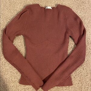 Zara Mauve Sweater with Bustier embroidery